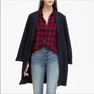 Banana Republic Dillon Classic Red Plaid Flannel Button Shirt Top Medium